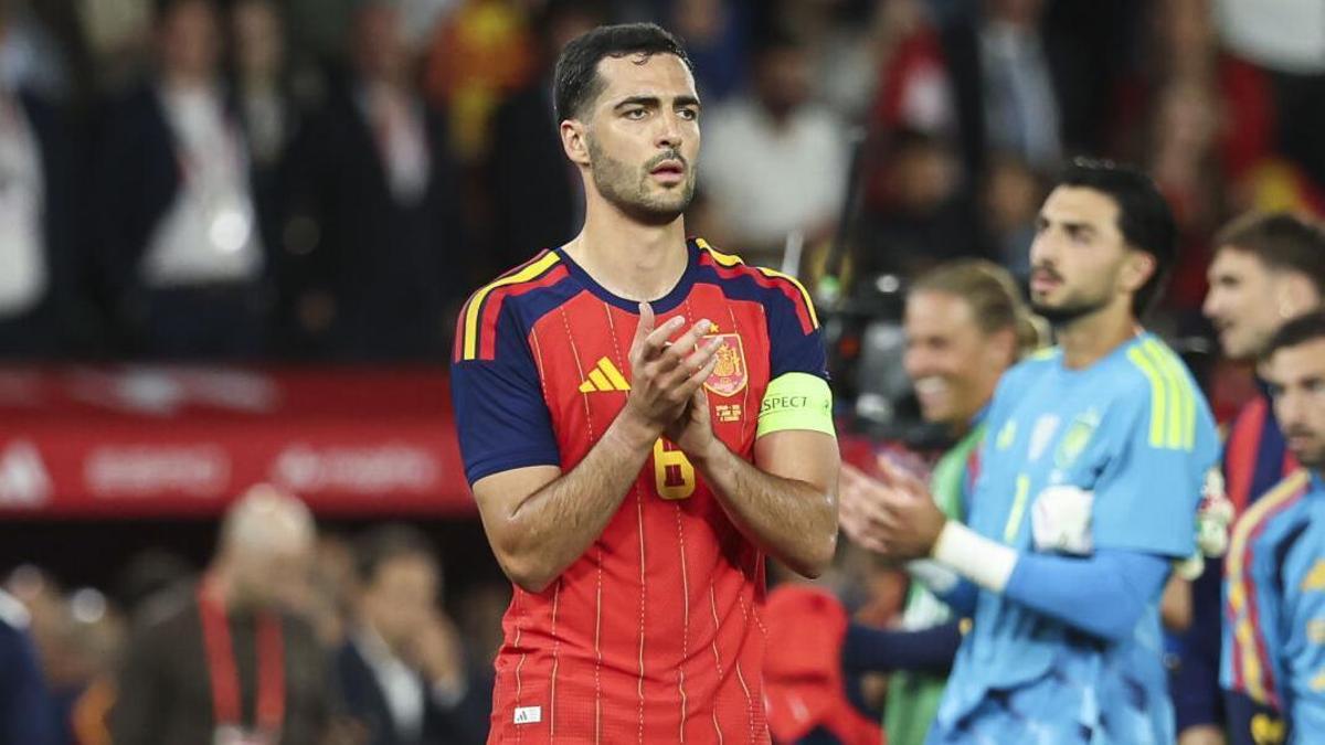 Mikel Merino, después de un partido de España
