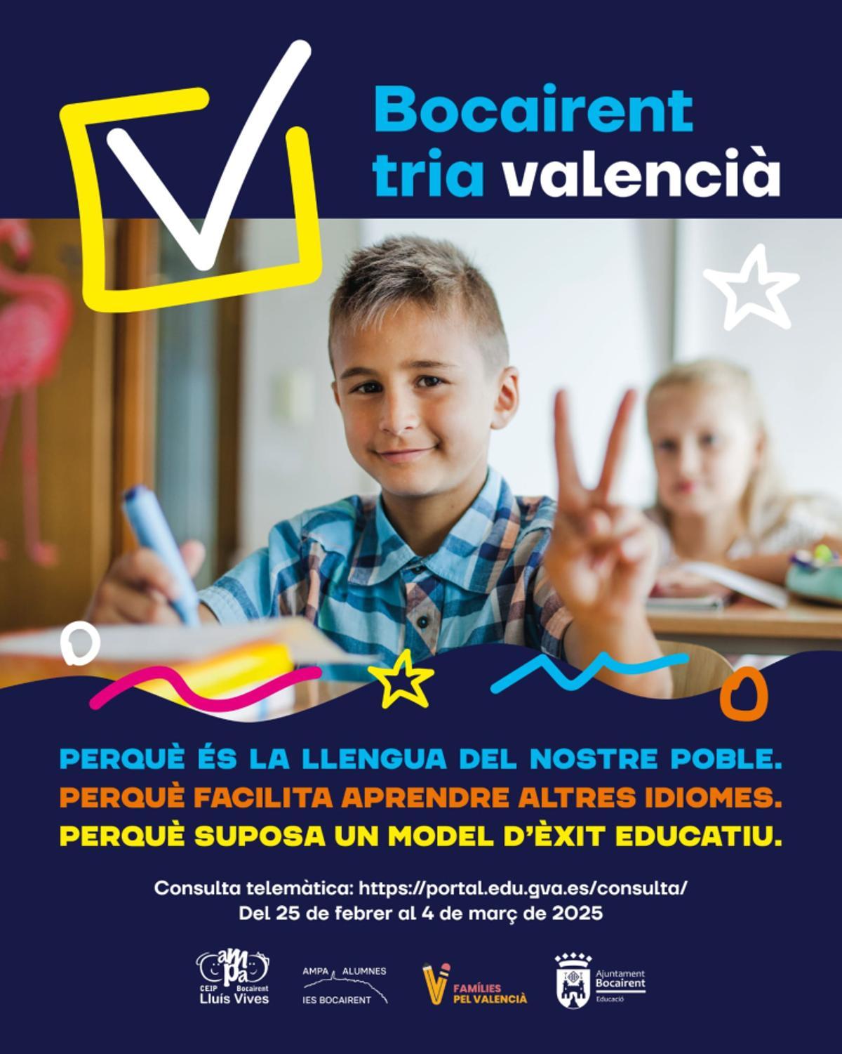 Bocairent promueve una campaña para elegir la opción de valenciano en la consulta impulsada por la Generalitat