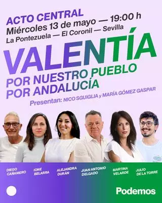 Podemos organiza su propio acto central de campaña al margen de Por Andalucía: con Belarra, su logo y sin el resto de partidos
