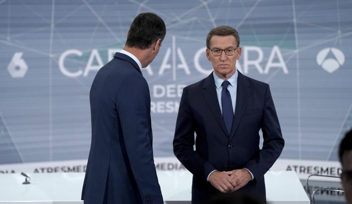 El debate electoral Pedro Sánchez - Alberto Núñez Feijóo, en imágenes