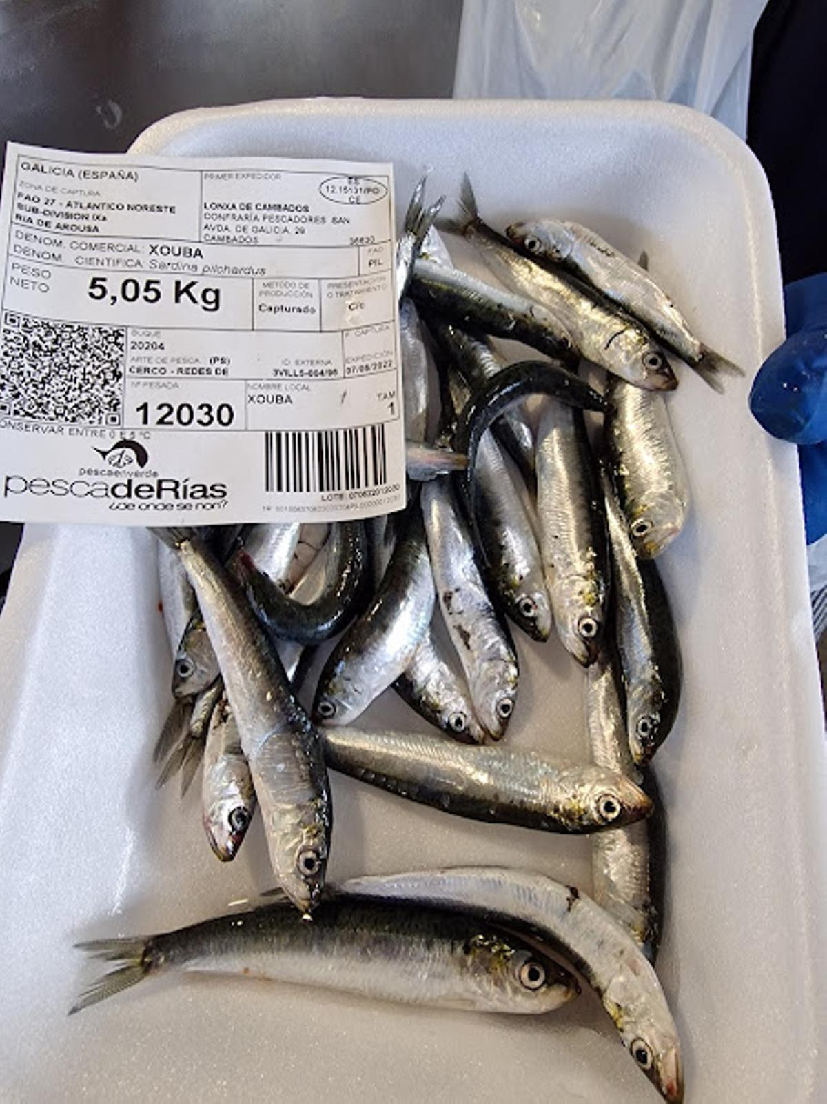 "Xoubiñas" a la venta en la plaza.