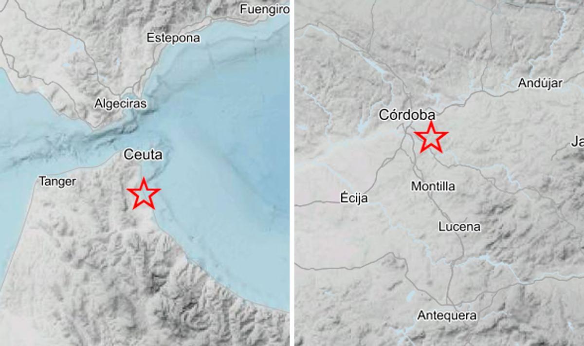 Epicentros de los terremotos.