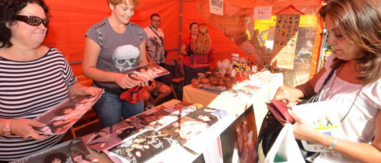 Uno de los puestos de ONG que participaron en la IX Feria de Artesanía del Sureste celebrada en la zona peatonal de Vecindario en 2009.