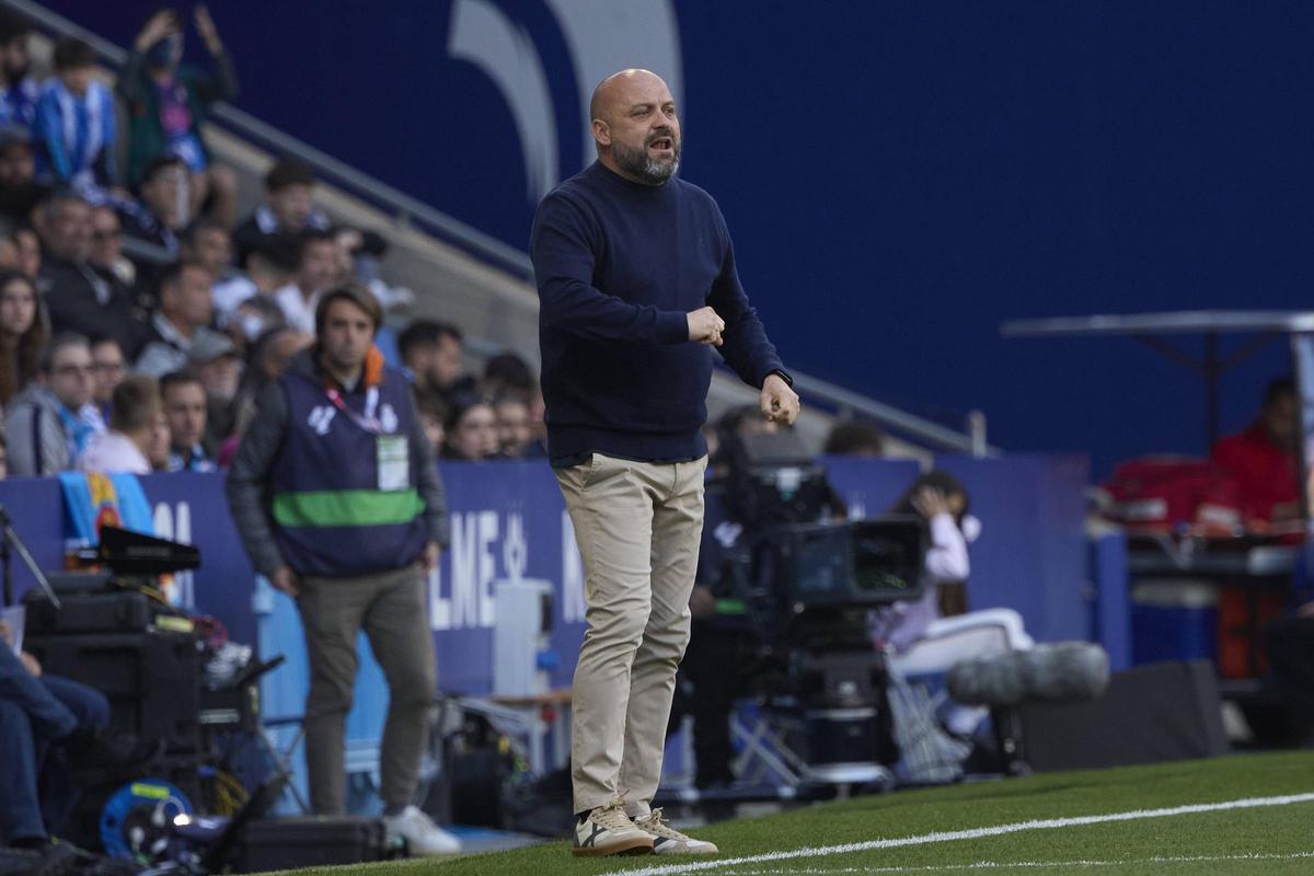 Manolo González, durante el Espanyol-Getafe