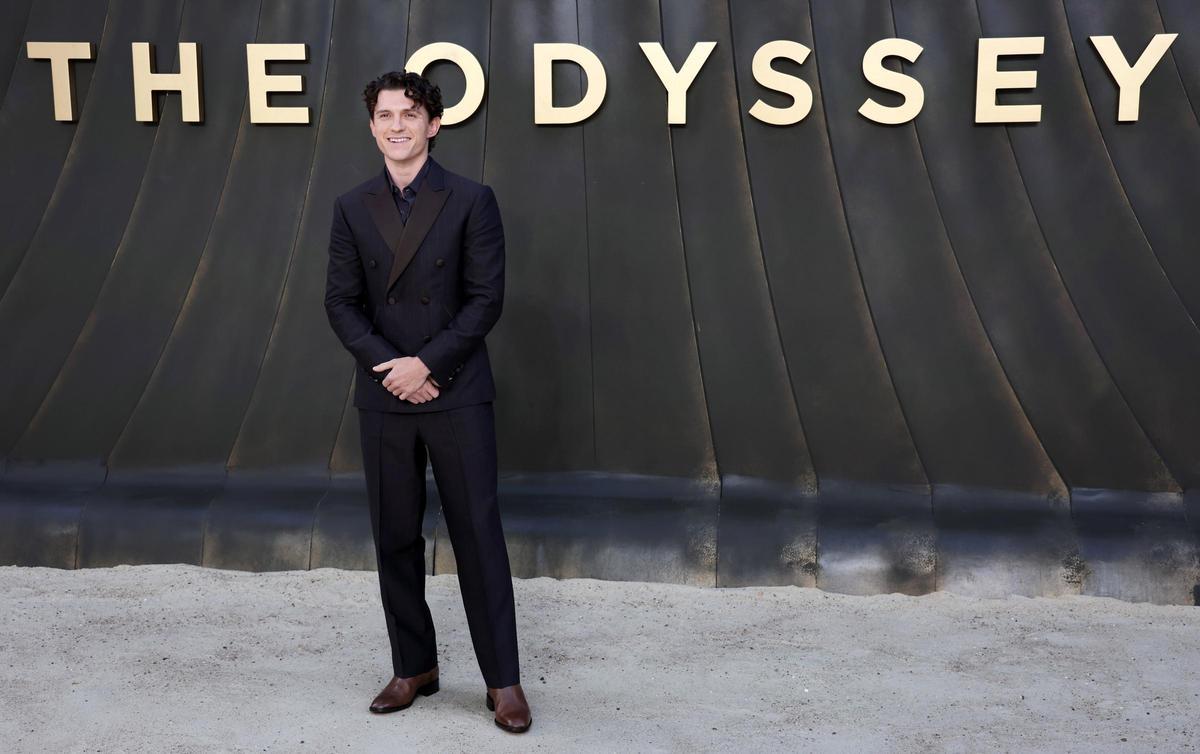 Tom Holland  en el estreno mundial de The Odyssey.