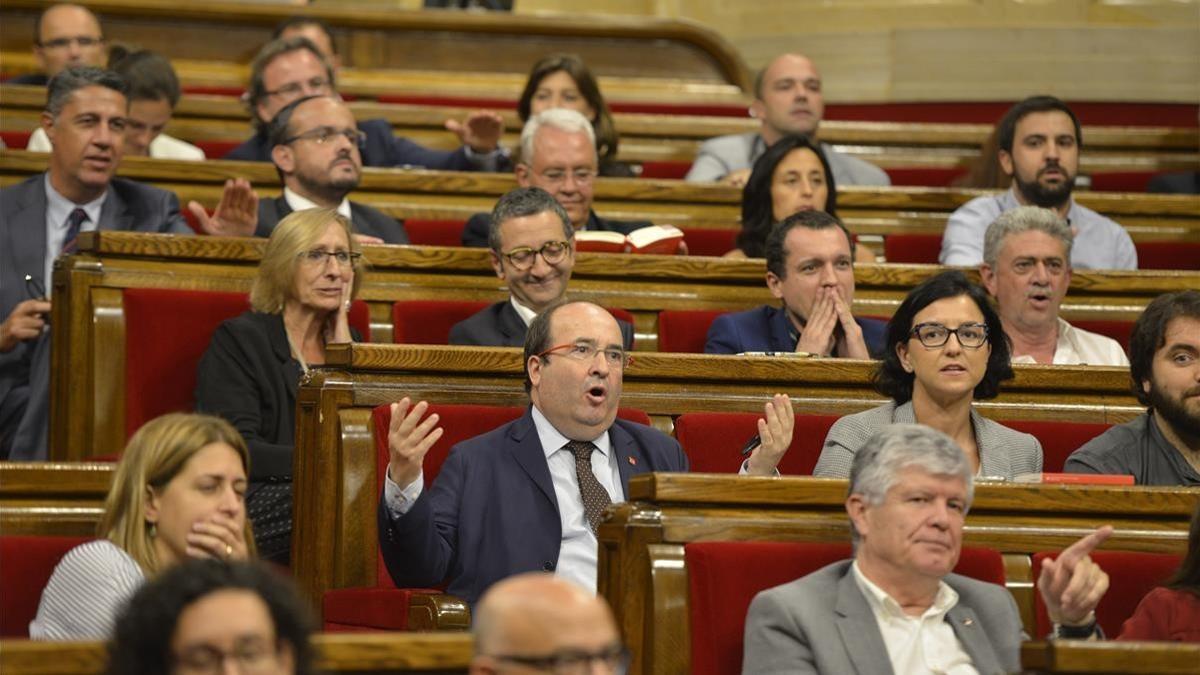 Miquel Iceta en el pleno del Parlament del 6 y 7 de septiembre del 2017