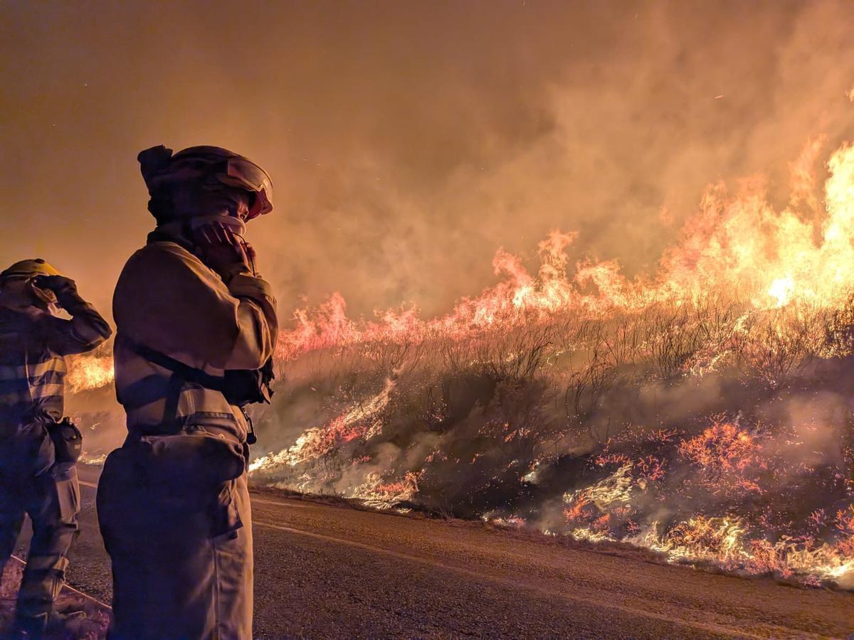 Brigadas del Ministerio, junto a los efectivos valencianos.