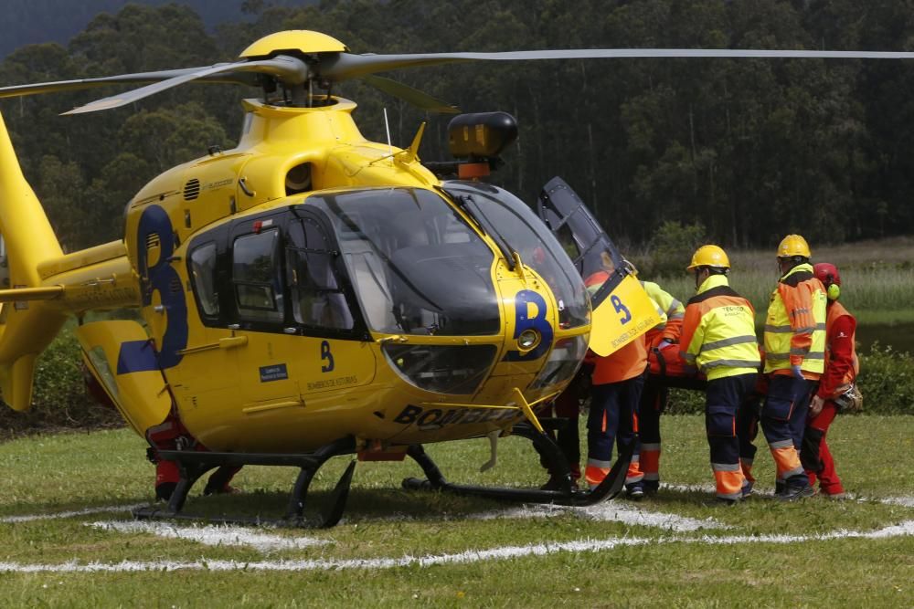 Doble simulacro de emergencias en Asturias: un accidente de avión y un gran incendio forestal