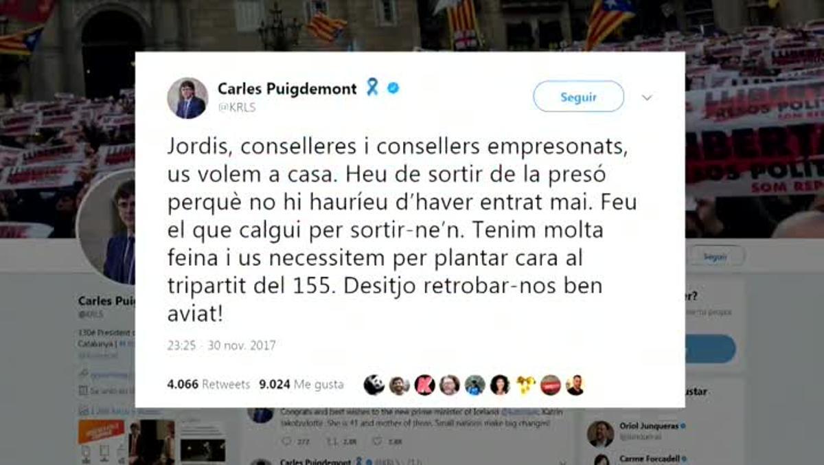 Els vuit exconsellers de la Generalitat a la presó, l’expresident de l’ANC Jordi Sànchez i el president d’Òmnium Cultural, Jordi Cuixart, estan declarant avui davant el jutge del Tribunal Suprem Pablo Llarena.