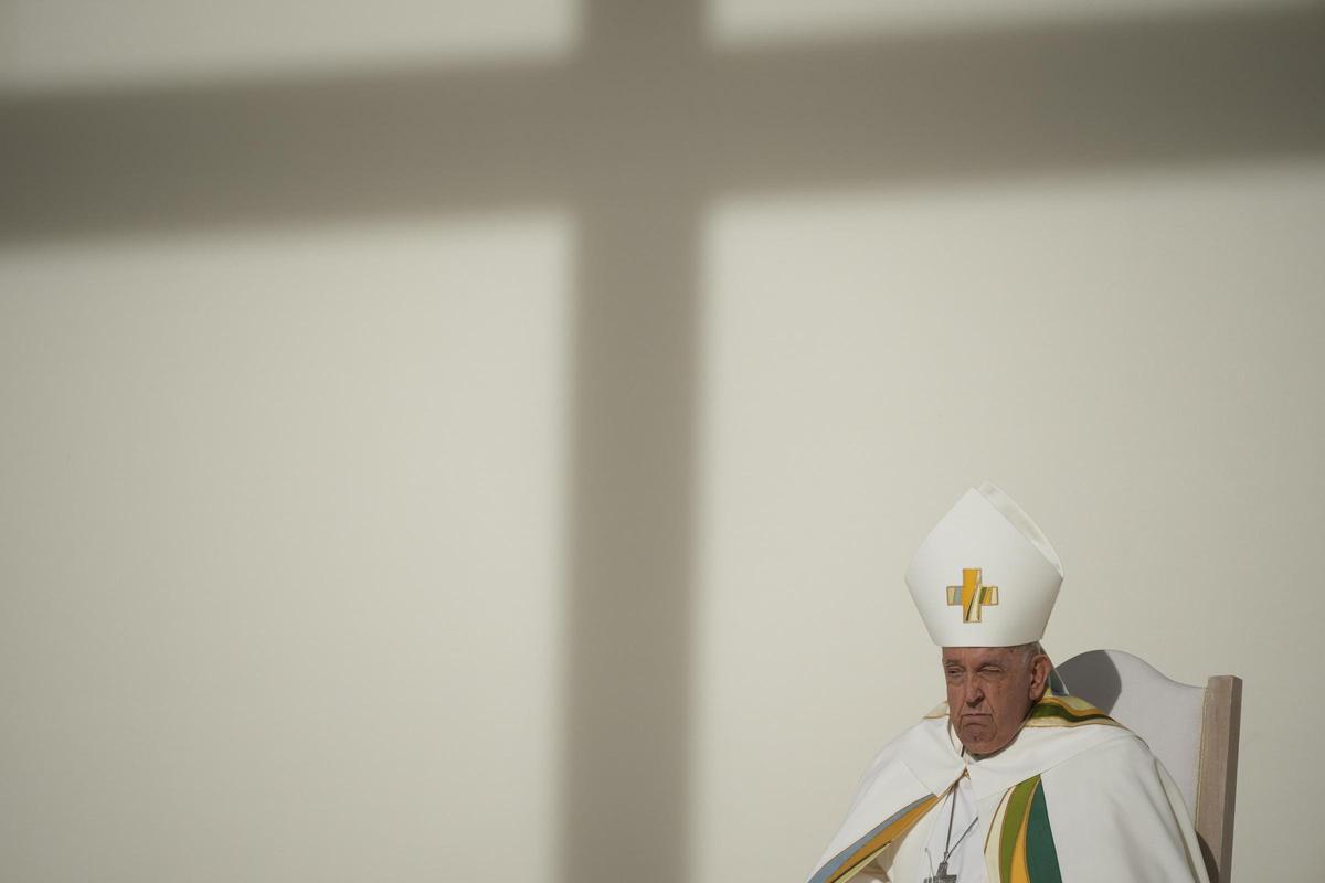 El Papa Francisco, durante una misa este domingo en Bruselas, durante su viaje oficial a Bélgica.