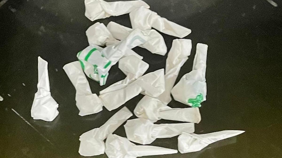 Las dosis de cocaína incautadas por la Guardia Civil tras el registro de la vivienda del detenido.