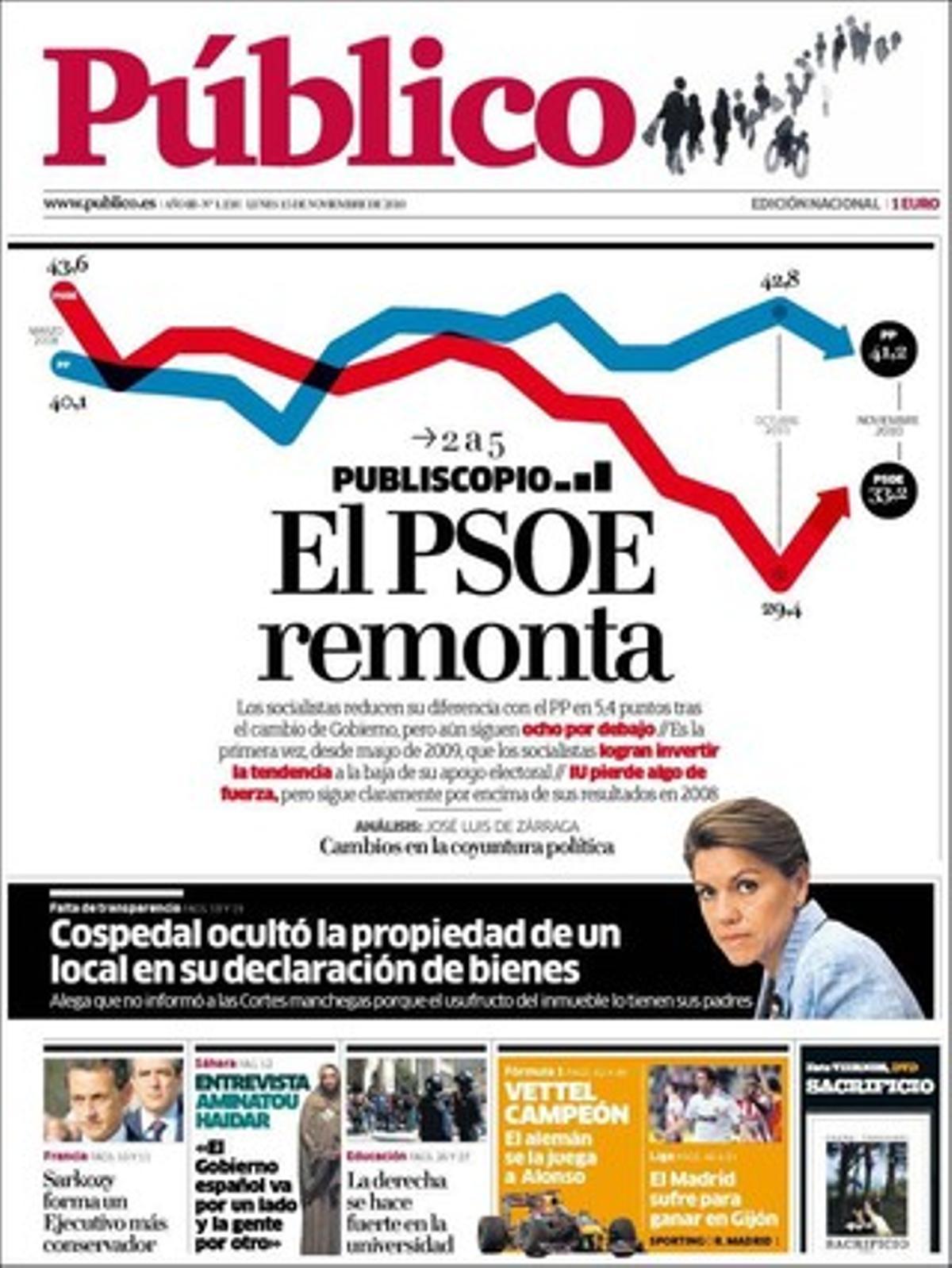 A les pàgines interiors ’Público’ realça a més que la dreta es fa forta en una universitat espanyola en què es cola la ultradreta en determinats actes.