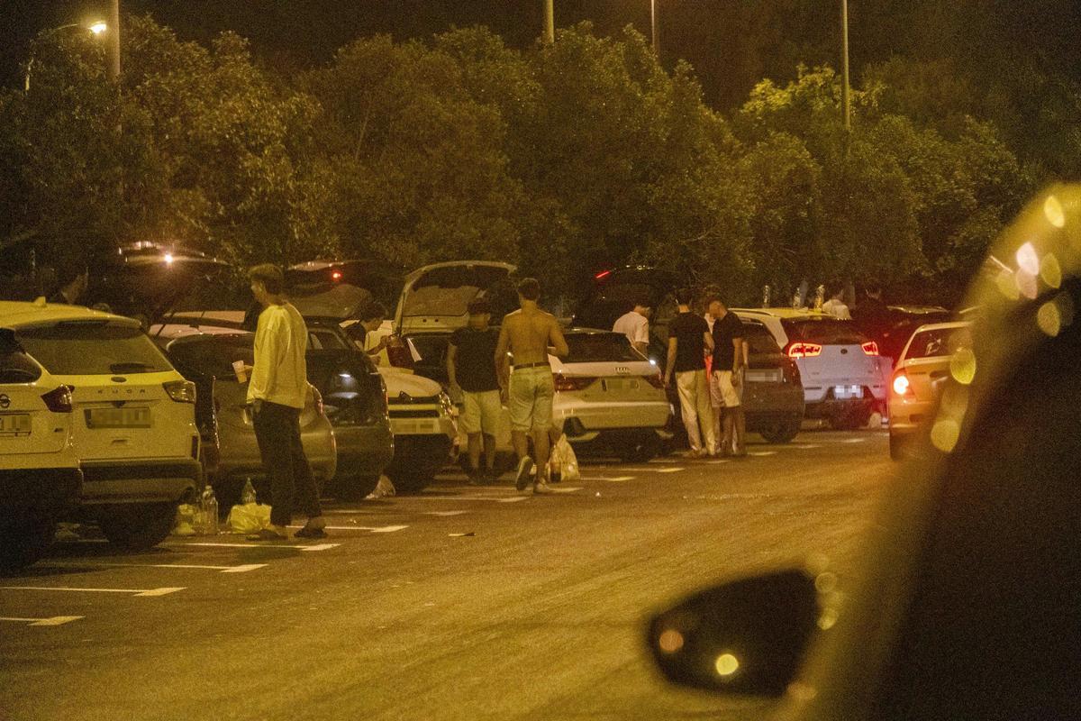 Botellón en la zona de la Albufereta en Alicante