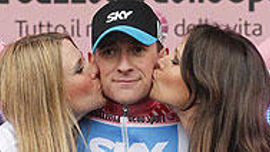 Bradley Wiggins, en el podio del Giro