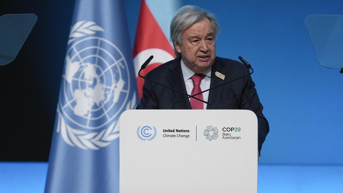 António Guterres, en la COP-26 de Azerbaiyán.