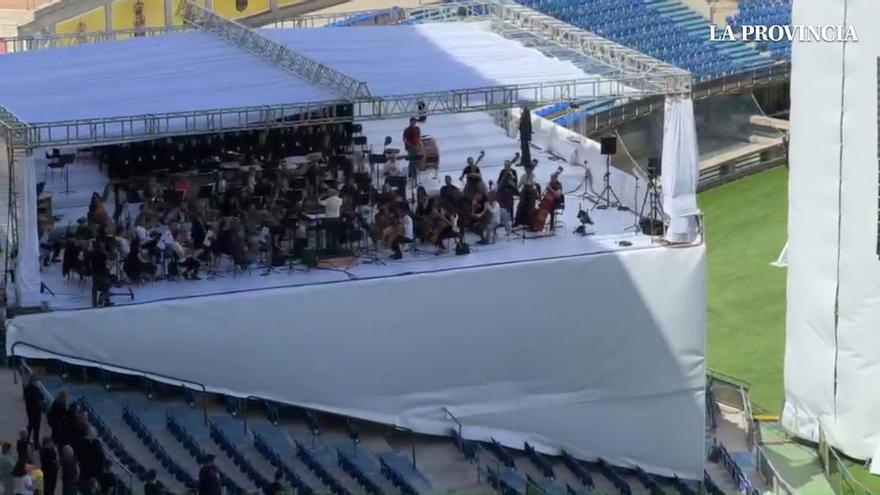 Ambiente en el estadio de Gran Canaria