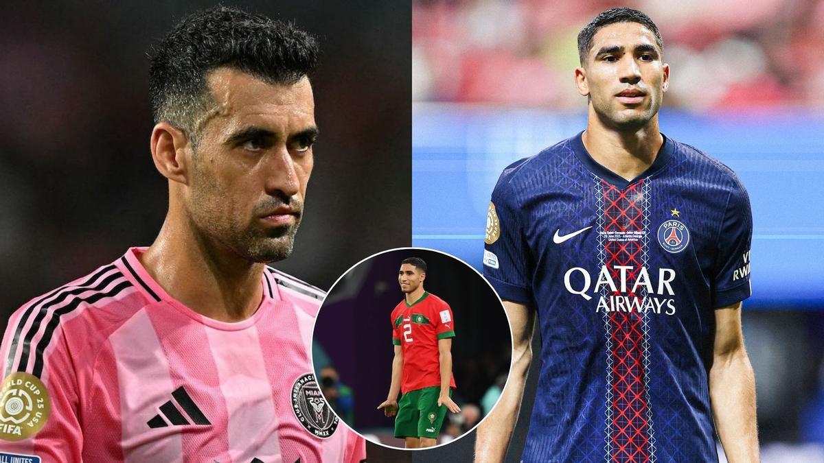 Achraf revivió el pique con Busquets con su celebración de pingüino en el PSG-Inter Miami