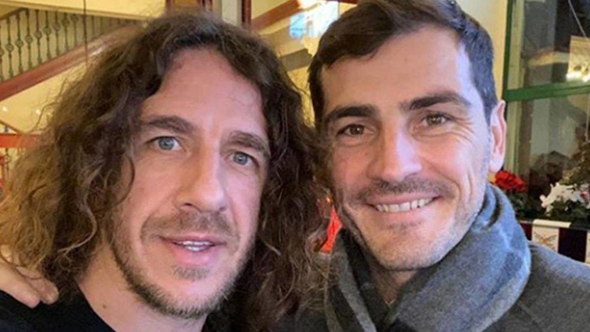 Reencuentro entre Carles Puyol e Iker Casillas