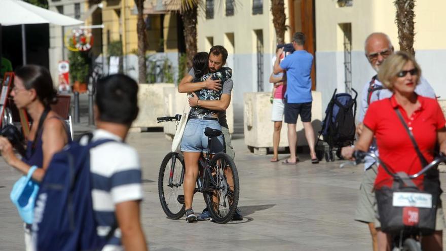 Turistas en el centro de València.