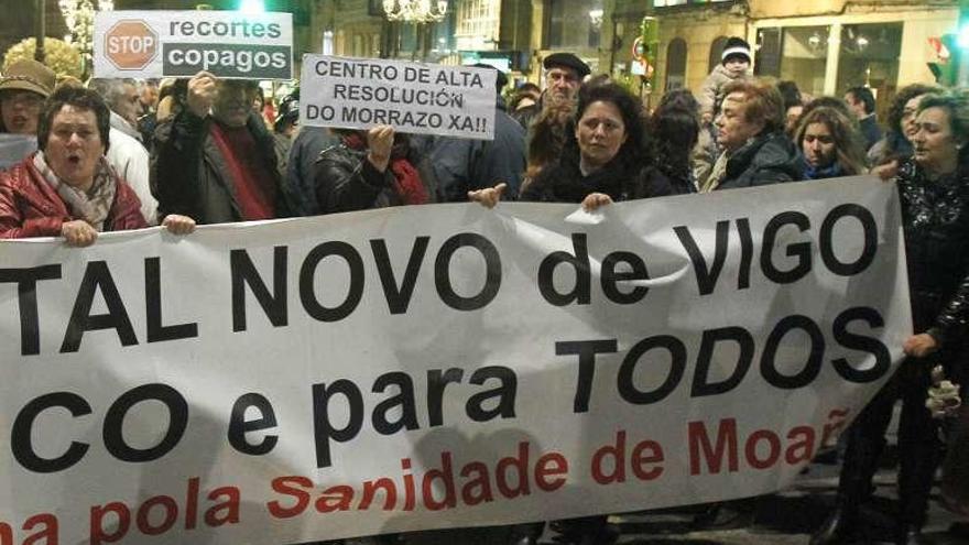 La Plataforma pola Sanidade de Moaña en una protesta. // R.G.