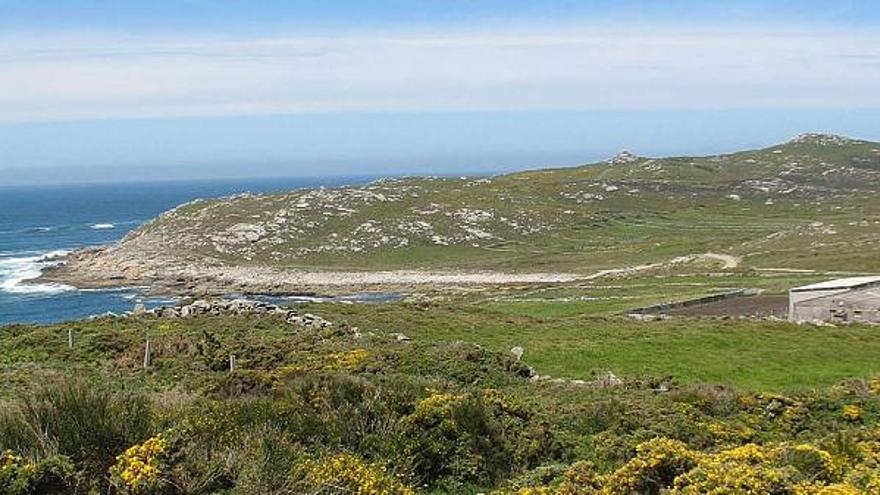 Vista de los terrenos de Touriñán, en Muxía, donde Pescanova pretende instalar una piscifactoría. / m. c. suárez