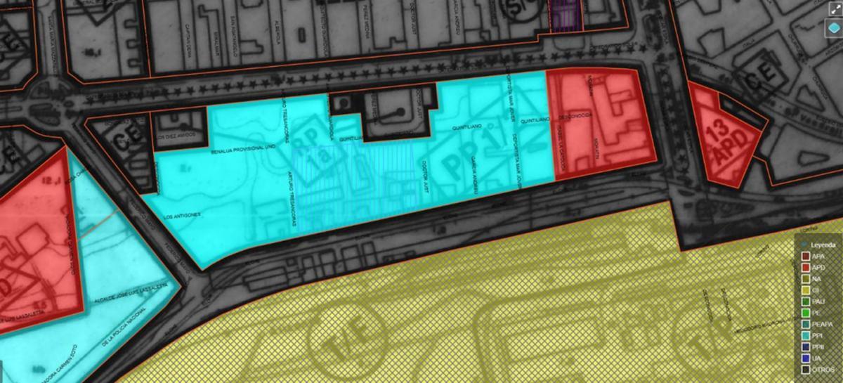 Plano de ubicación del nuevo hotel que tiene como límite norte la calle