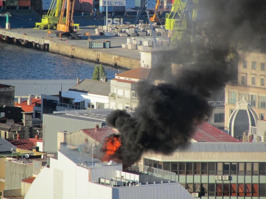 Arde la cúpula de la sede del Celta