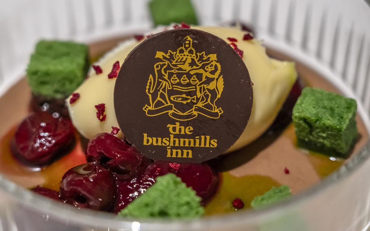 Postre en el restaurante del Bushmills Inn.