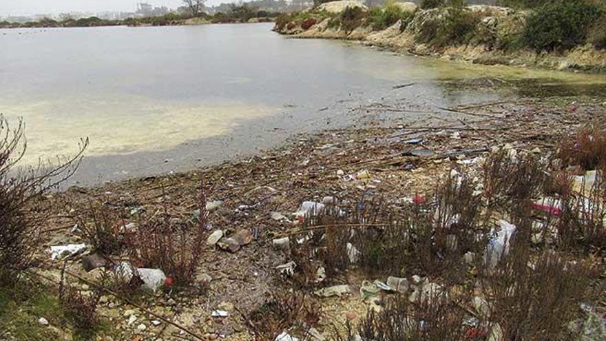 Los desechos se acumulan en s&#039;Estany des Ponts, en Alcúdia.