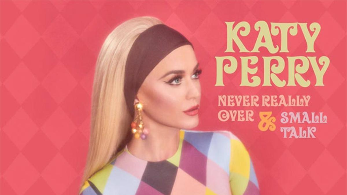 Katy Perry con vestido arcoíoris de María Escoté en la portada de su nuevo vinilo