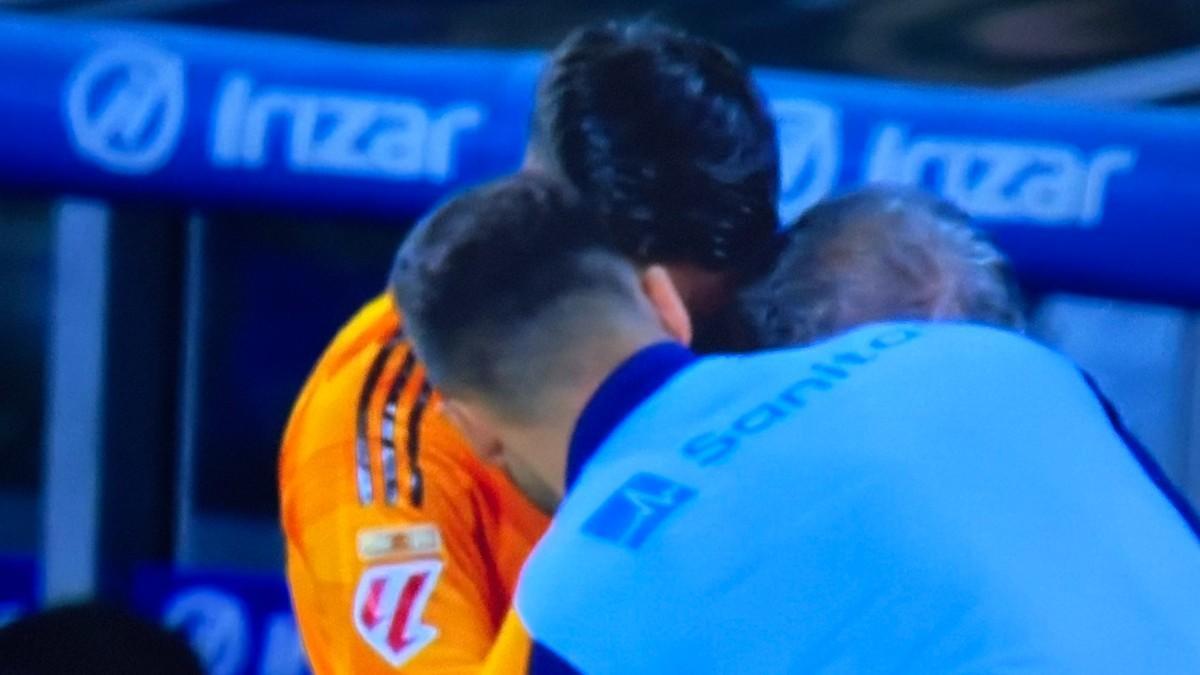 Brahim, en el momento de abandonar el campo llorando