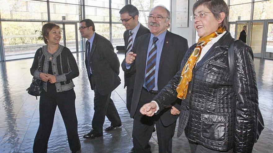 Jordi Martinoy, Josep-Lluís Carod-Rovira i Anna Pagans, ahir a l&#039;Auditori.