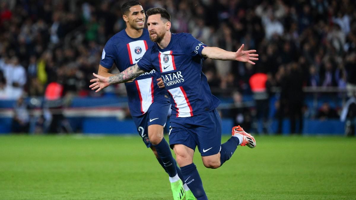 Messi celebra un gol con el PSG