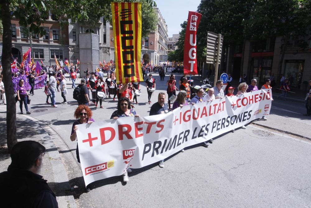 Manifestació del Primer de maig a Girona.