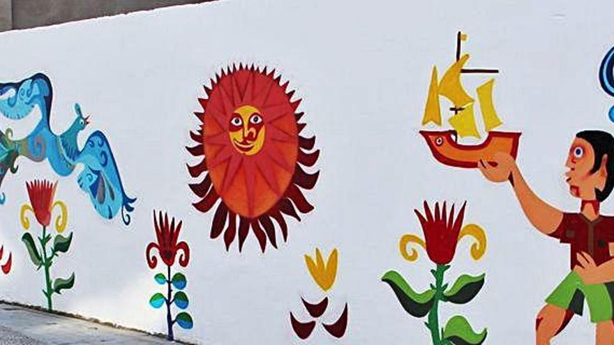 Detalle del mural que ha pintado Pablo Valero en Beniel. aYTO. BENIEL