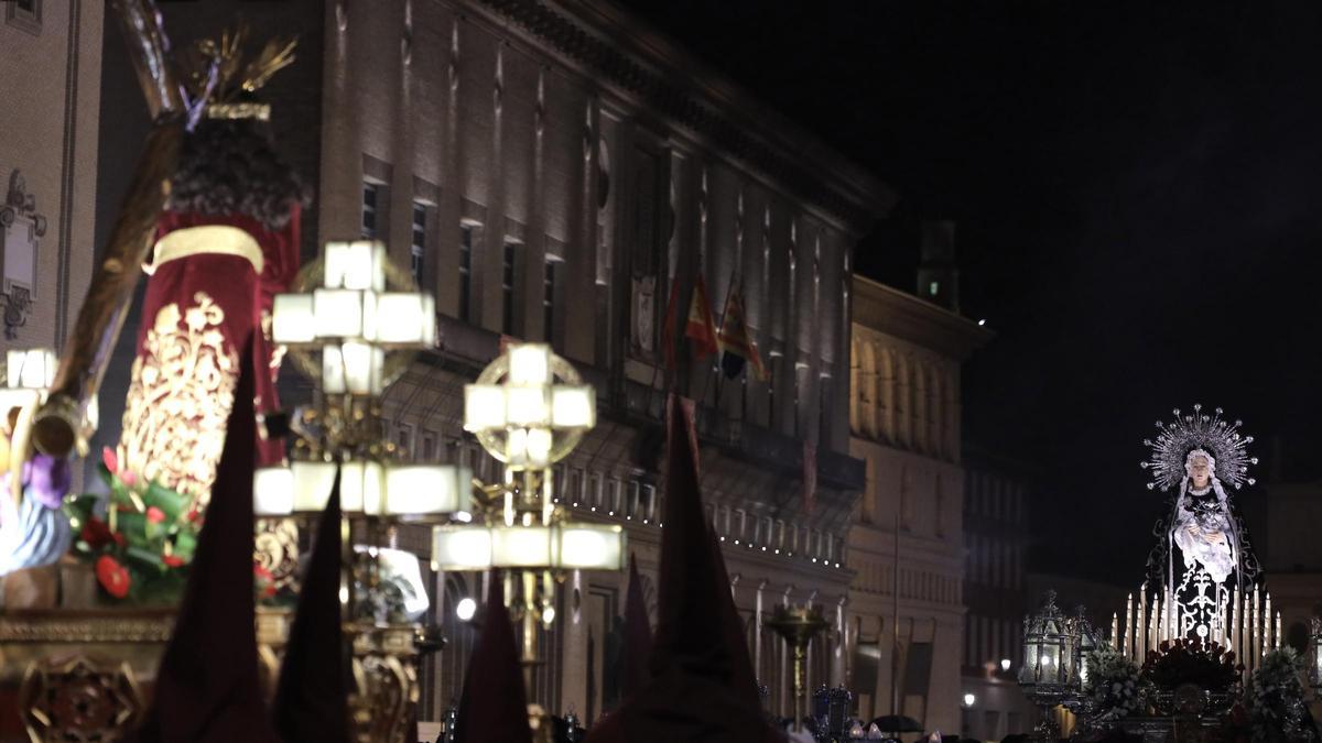 La Procesión del Encuentro en la Semana Santa de Zaragoza.