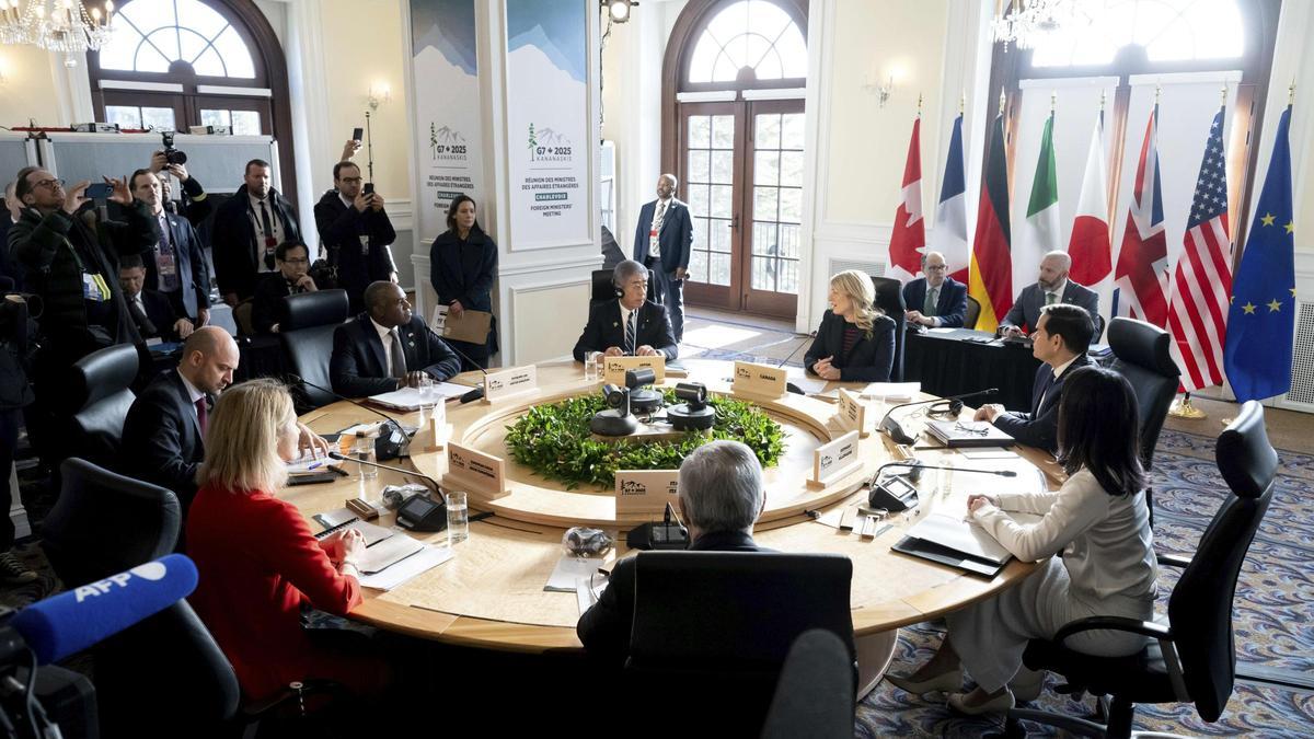 Reunión de los ministros de Exteriores del G7 en La Malbaie, Canadá, este viernes.