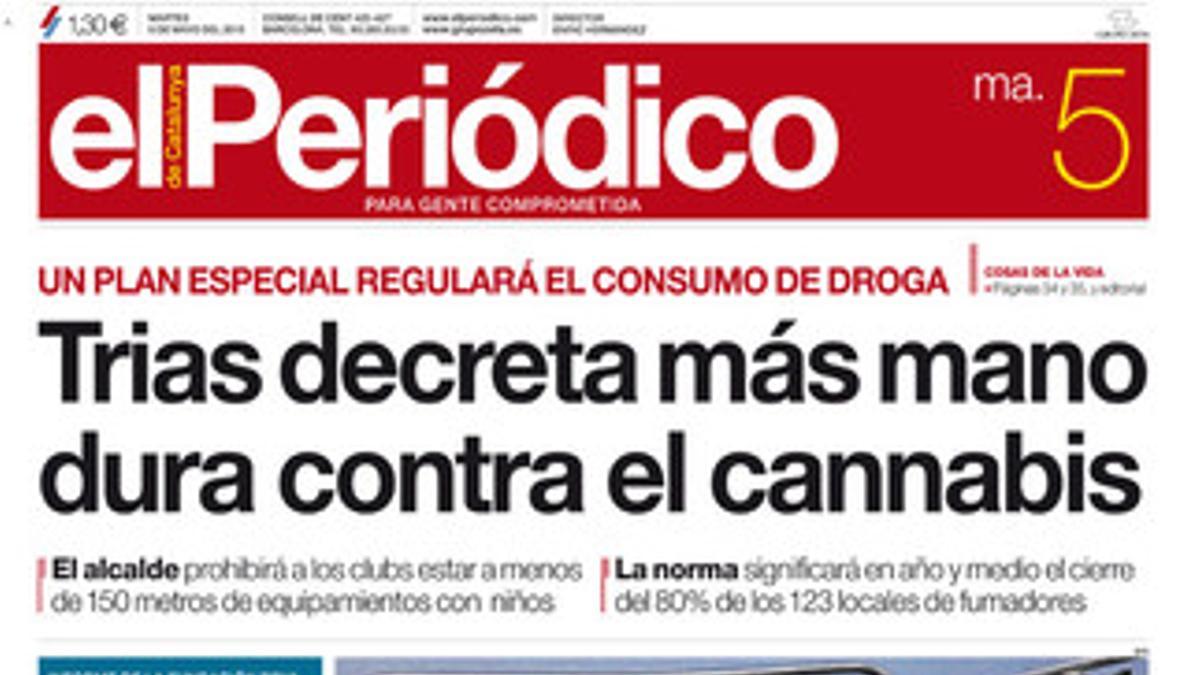 La portada de EL PERIÓDICO (5-5-2015).