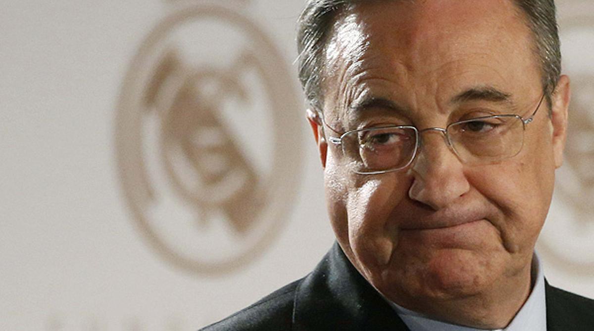 El president del Madrid nega que el jugador gal·lès tingui una hèrnia, només una protusió discal, una cosa normal en els futbolistes.