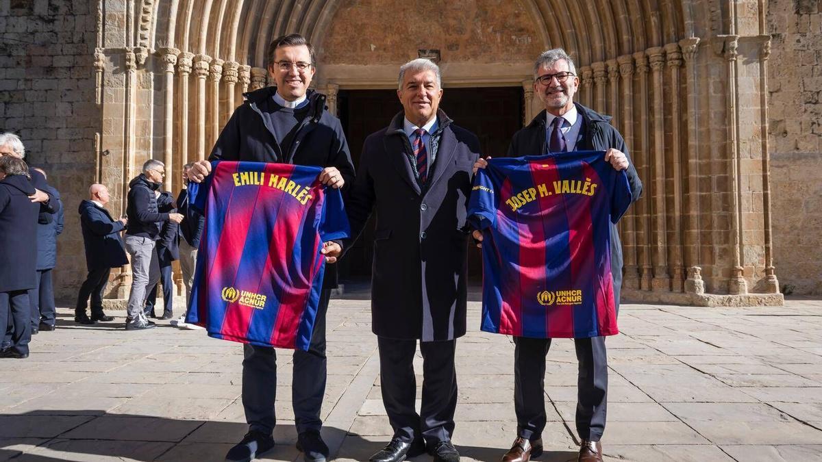 Joan Laporta, en Sant Cugat, antes de la reunión de la junta.