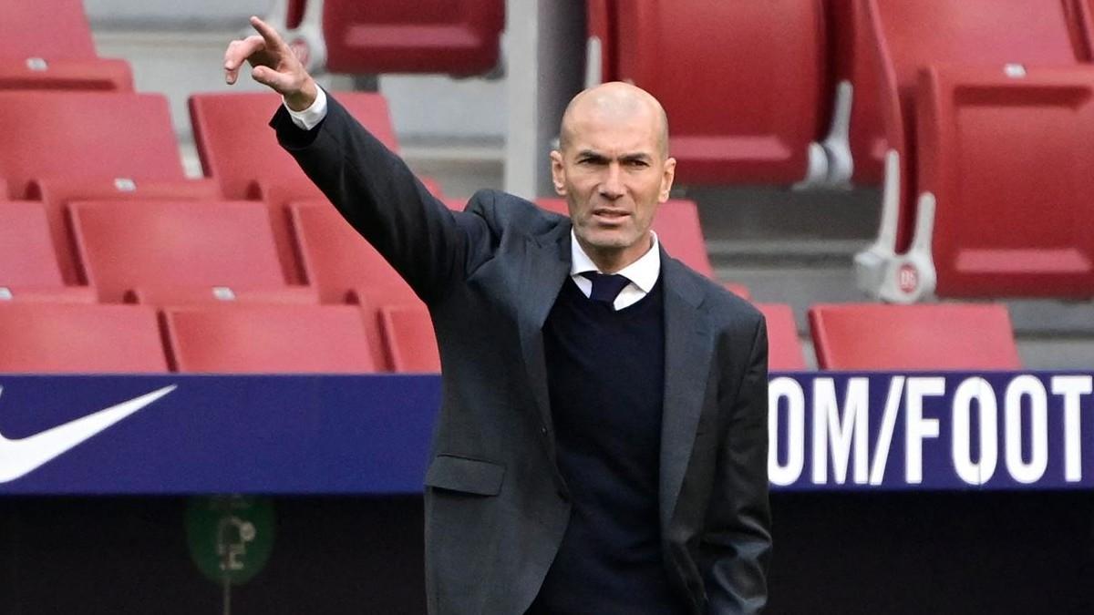 Zidane, durante el partido ante el Atlético