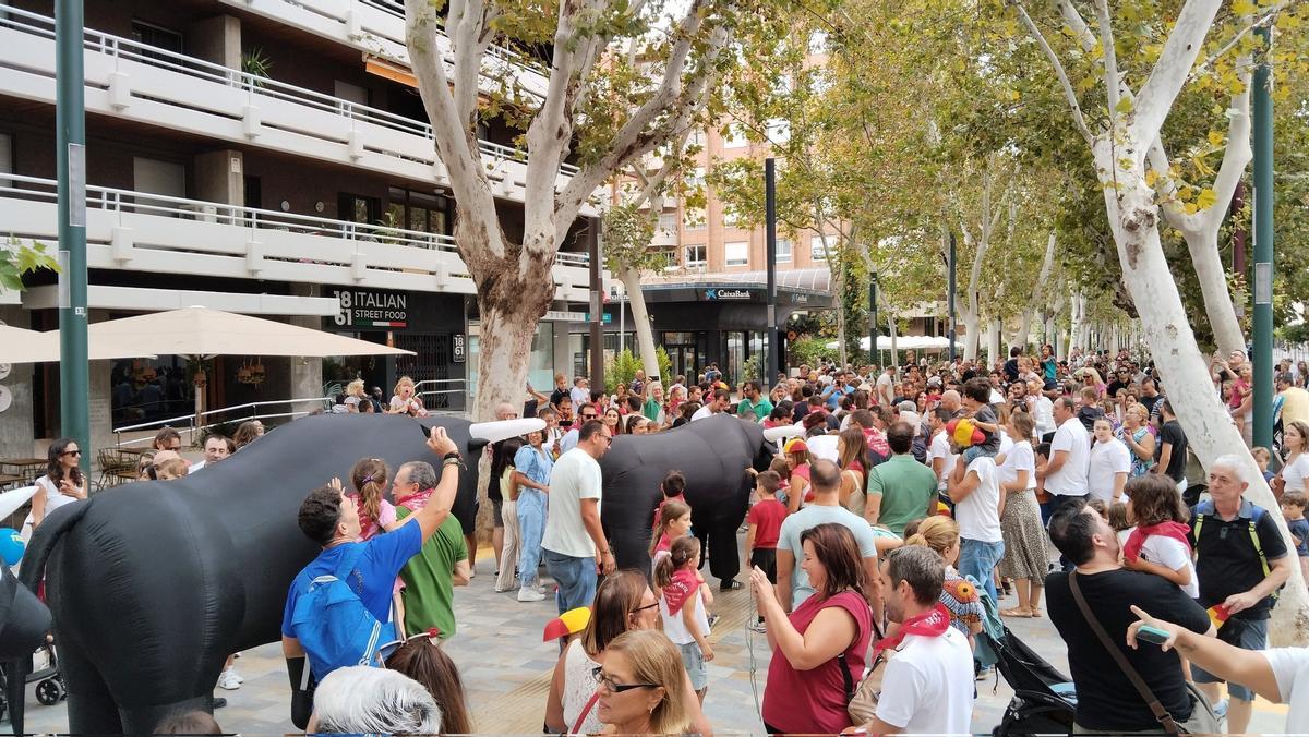 Encierro infantil en el paseo Alfonso X El Sabio de Murcia, el pasado 14 de septiembre.