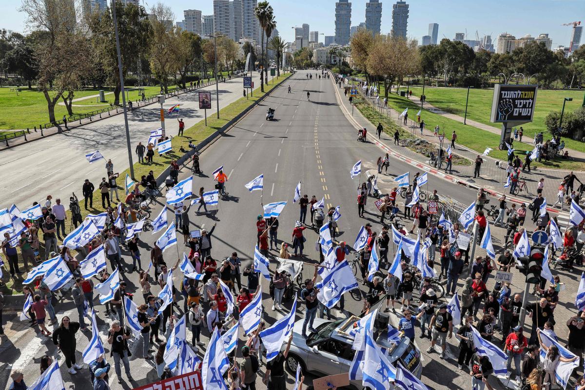 Protestas en Tel Aviv por la polémica reforma judicial del Gobierno de Netanyahu