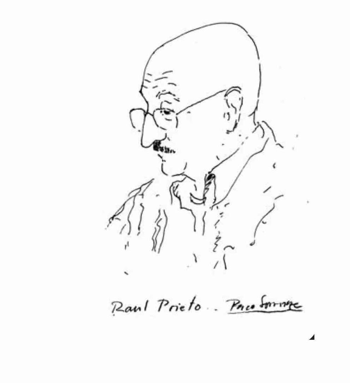 Raúl Prieto Cirac, en un dibujo de Francisco Somoza
