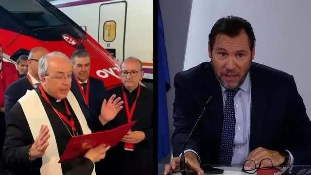 Los obispos bendicen el tren antes de viajar a Barcelona y así ha reaccionado Óscar Puente
