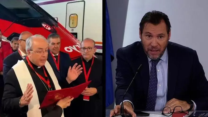 Los obispos bendicen el tren antes de viajar a Barcelona y así ha reaccionado Óscar Puente