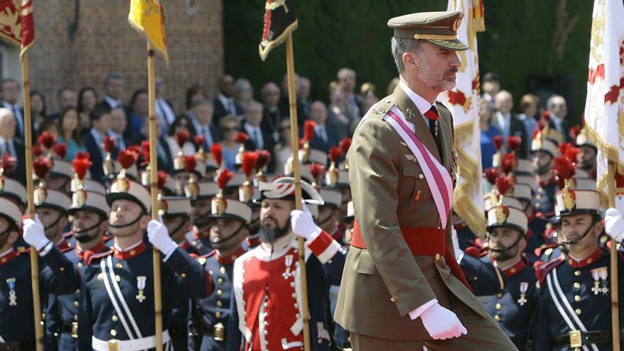 El Rey Felipe VI, durante el acto central del Día de las Fuerzas Armadas.