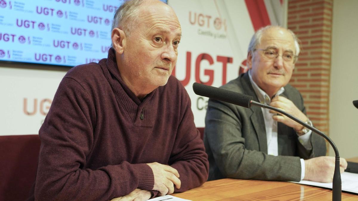 El secretario general de UGT en Castilla y León, Faustino Temprano, en primer término.