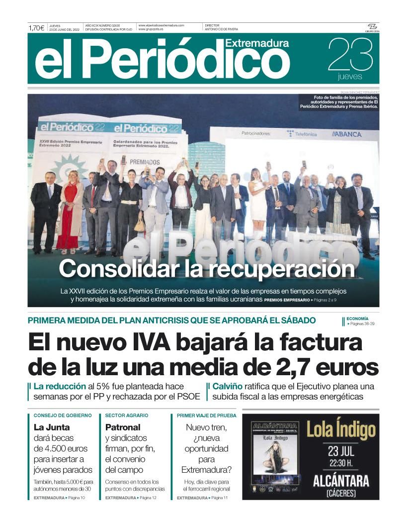 Consulta la portada correspondiente al día 23 de junio del 2022