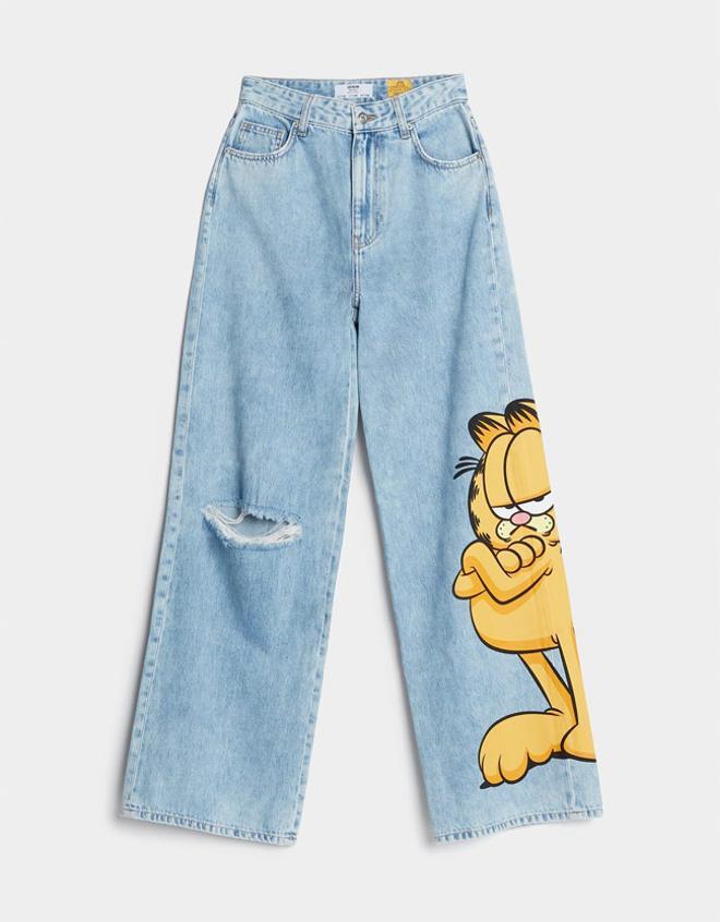 Relación Rango quiero Qué te apuestas a que estos pantalones vaqueros anchos y rotos de Bershka  serán lo primero en agotarse de la colección de Garfield? - Woman